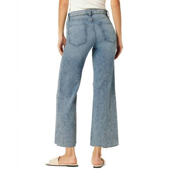 NEW HUDSON women's rosie wide leg jeans in young at heart destroyed - Picture 4 of 4